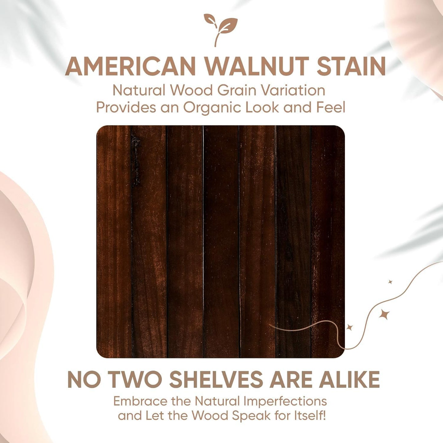 Homeforia Walnut 18 inch Floating Shelf, High End Solid Real Wood 18inch Floating Shelves for Wall Mounted, Dark Brown 18 inches Long Floating Shelves, Heavy Duty Bracket, 18 X 6.5 X 1.75 in, Set of 3