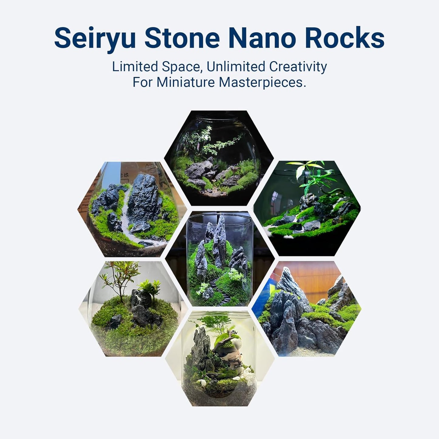 Seiryu Stone Natural Stone Rocks Fish Tank Decor Rocks for Aquariums Landscaping Model Tank Decoration Aquarium Miniature -20Lb (2-8 inch)