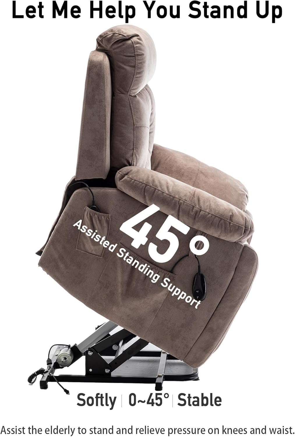 Lazy boy Recliner Chair with Cupholder/Power Lift Recliner Chair for Elderly, Electric Recliner/Big and Tall Recliners for People Up to 6'2"/350lb Range