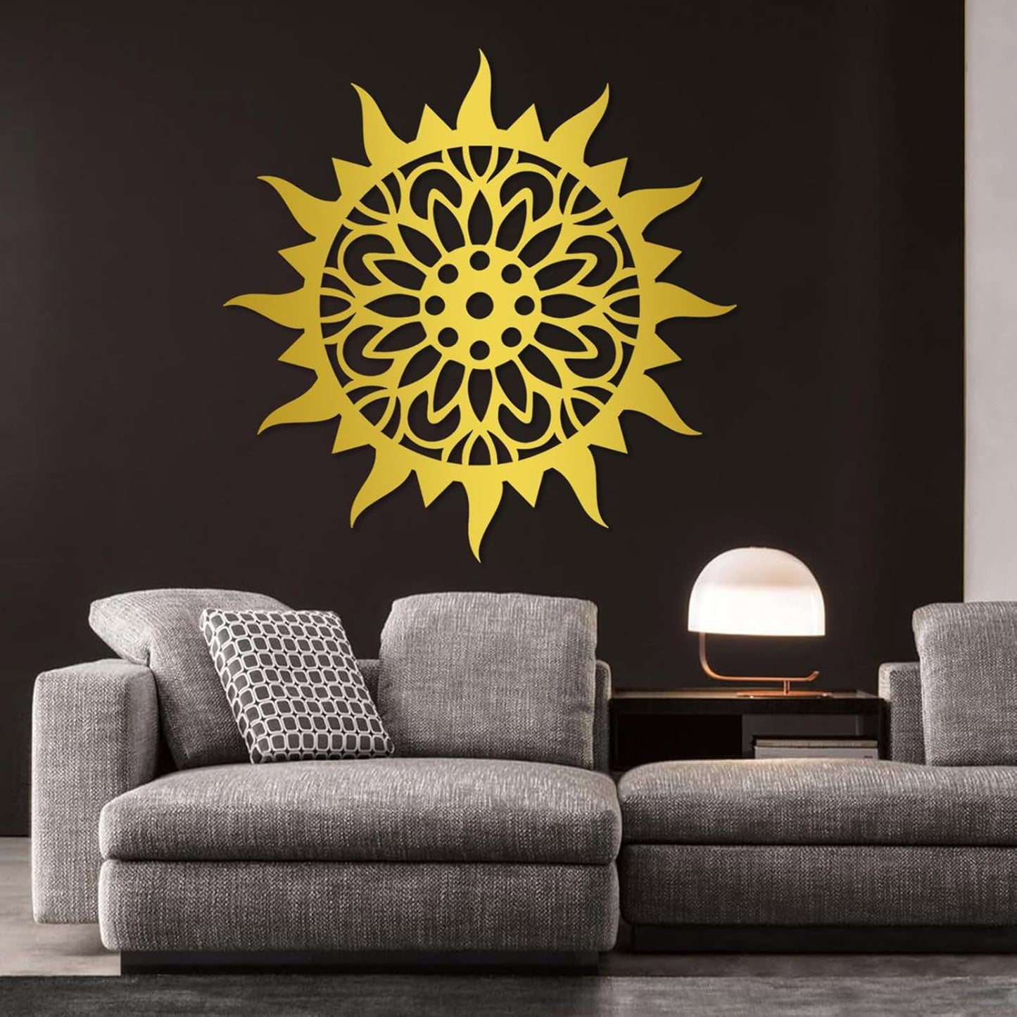 Sunburst Metal Wall Decor, Metal Sun Wall Decor, Metal Sun Flower Wall Art, Outdoor Metal Sun Wall Art, Sun Burst Wall Decor, Home Decor, Patio Decor, Wall Art for Living Room, Bedroom (Silver, 39"x39"|100x100cm)