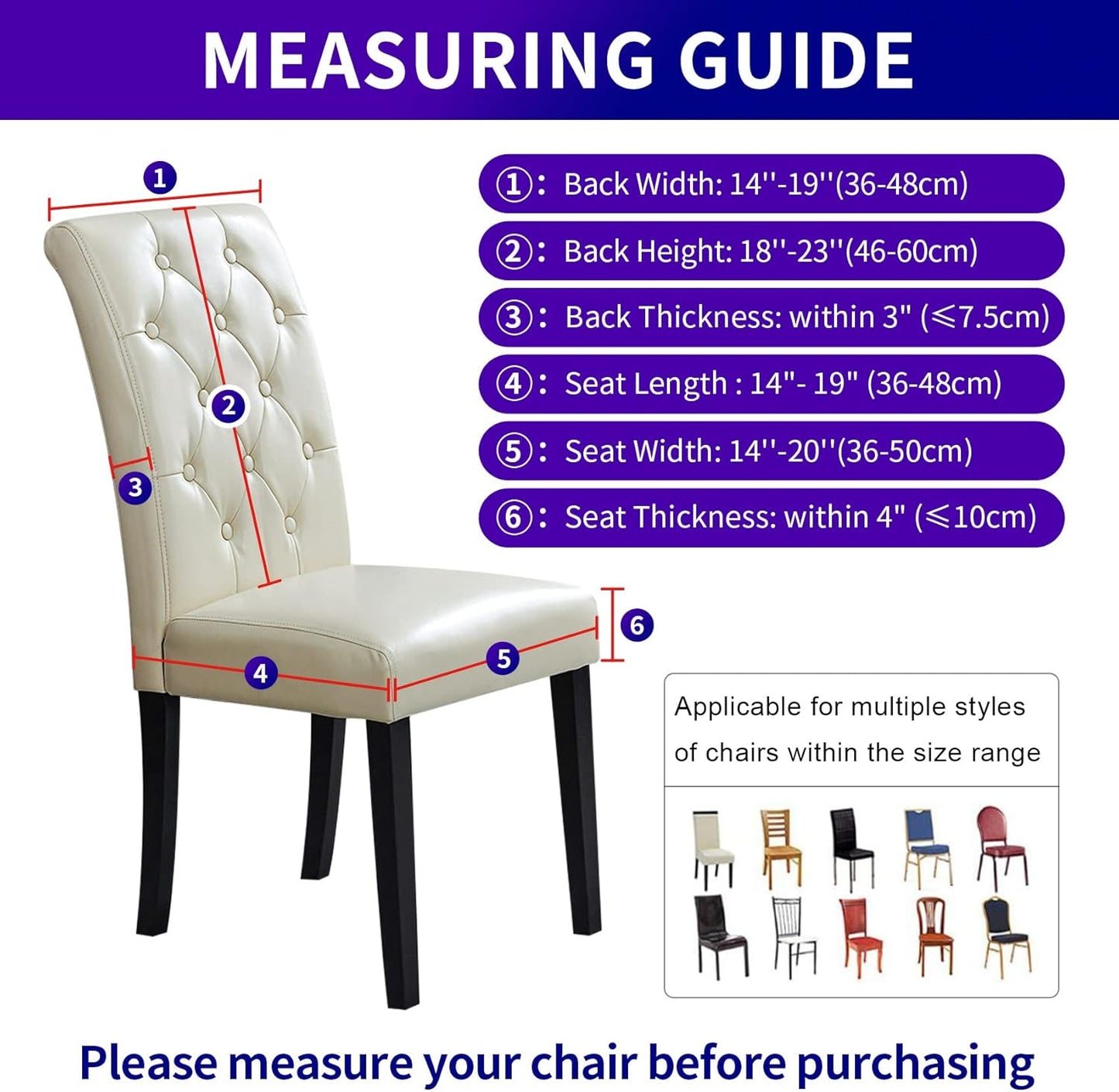 Howhic Stretch Chair Covers for Dining Room Set of 2, Removable Washable Dining Room Chair Covers, Dining Chair Slipcovers Seat Protector, Great for Home Decor and Banquet (Ruby, 6 Pack)