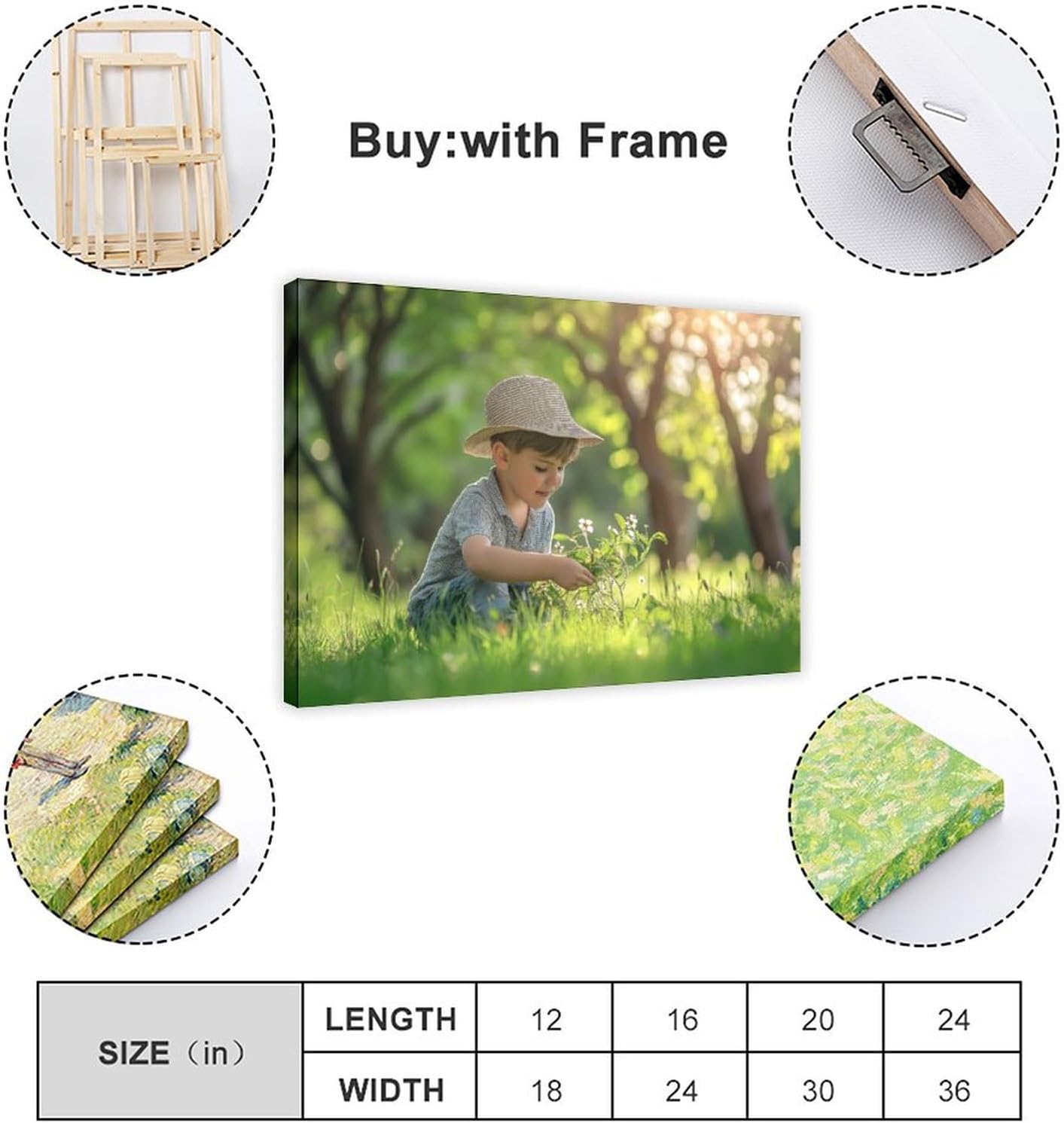 Personalized Canvas Print with Your Photos Custom Portrait Canvas Wall Pictures for Living Room Large Wall Art Canvas Prints Custom Gift for Dad Wedding Couple 12x8in