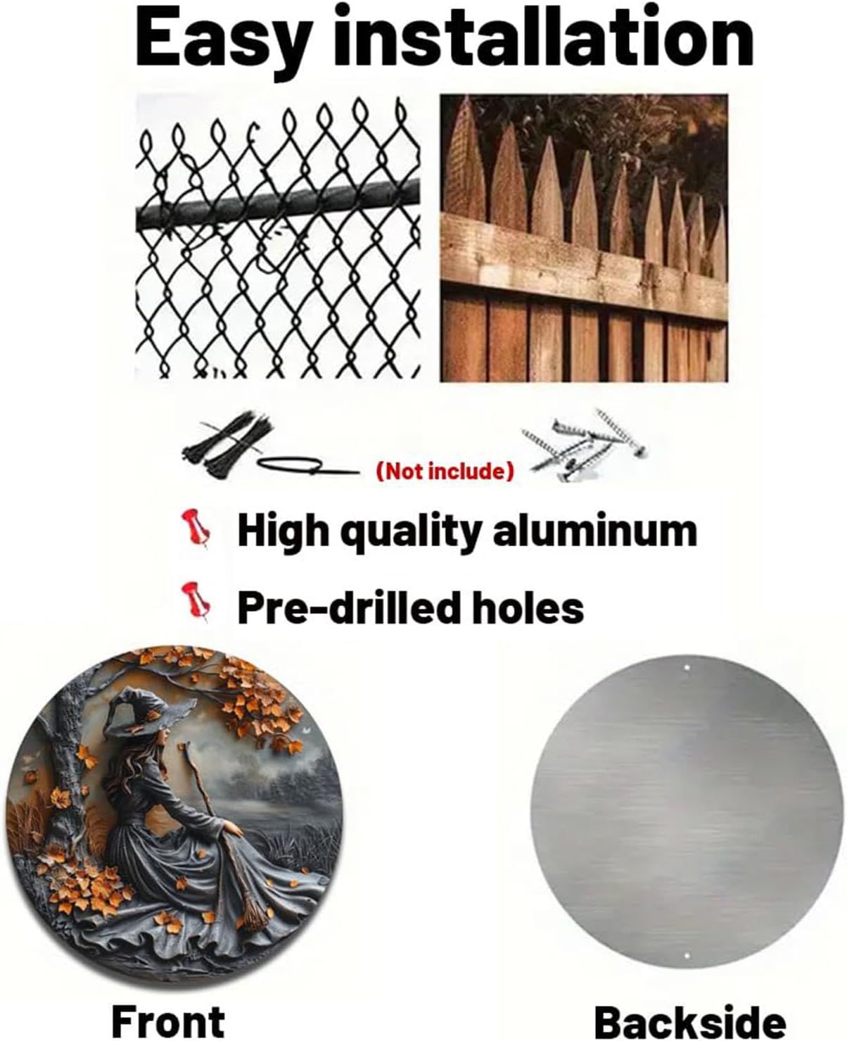 Fanyil/Olygee/Sherum/Shirem/Pubyfun/Glosrity/Libilin/Graddi/Solymody/Gowebs/Goredny/Vianys Witching Hour, Door Way Hanging Decor Halloween, 2D Wooden Round Witches Sign (B, 7.87")