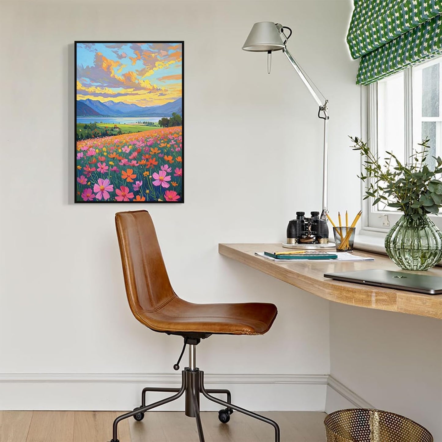 Colorful wildflowers field scenery poster artwork wall decoration wildflowers everywhere wall painting suitable for bedroom home office