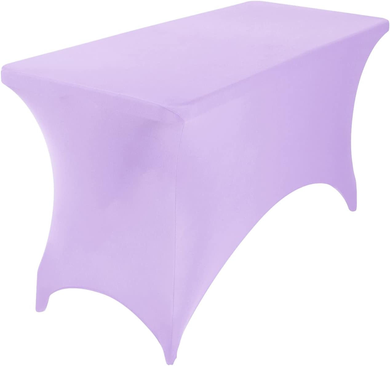 2Pack Spandex Waterproof Table Covers 4ft，Spandex 4ft Waterproof Table Cover for Party,Wedding, Banquet, and Events(Lavender)