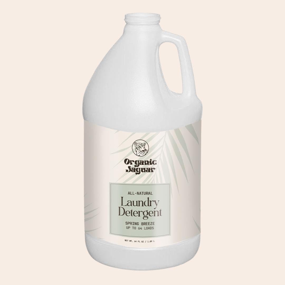 Laundry Detergent, Spring Breeze, Up to 64 Loads, 100% Natural Formula with Essential Oils, Gentle & Effective Formula Without Harsh Ingredients, Paraben & Sulfate Free, Natural Scent