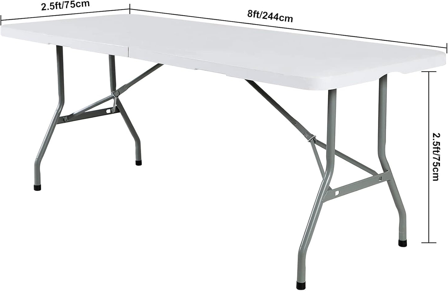 Spandex 8ft Waterproof Table Cover for Party,Wedding, Banquet, and Events(Black)