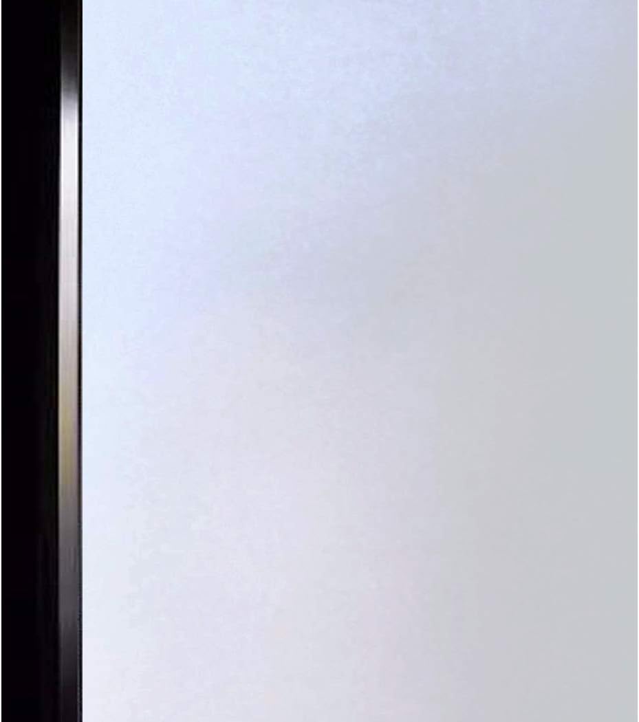 DUOFIRE Privacy Window Film Frosted Glass Film Matte White Static Cling Glass Film No Glue Anti-UV Window Sticker Non Adhesive for Privacy Office Meeting Room Bathroom Living Room DS001W 35.4x78.7in