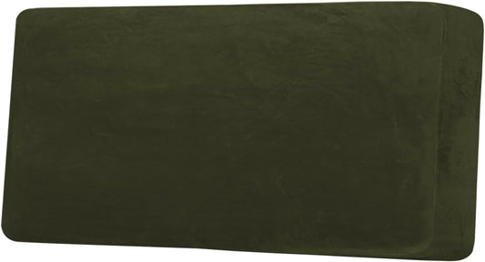 H.VERSAILTEX Velvet Stretch Individual Couch Cushion Cover Plush Cushion Slipcover for Loveseat Sofa Cushion Furniture Protector Seat Cushion Sofa Cover (1 Piece Sofa Cushion Cover, Olive)