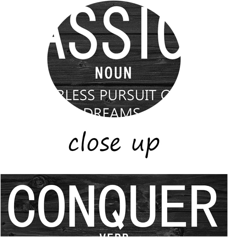 Motivational Poster Passion Mindset Conquer Inspirational Canvas Wall Art Paintings Motivation Artwork Living Room Office Prints Wall Decor Decoration Wooden Framed Ready to Hang [12''Wx 18''H]