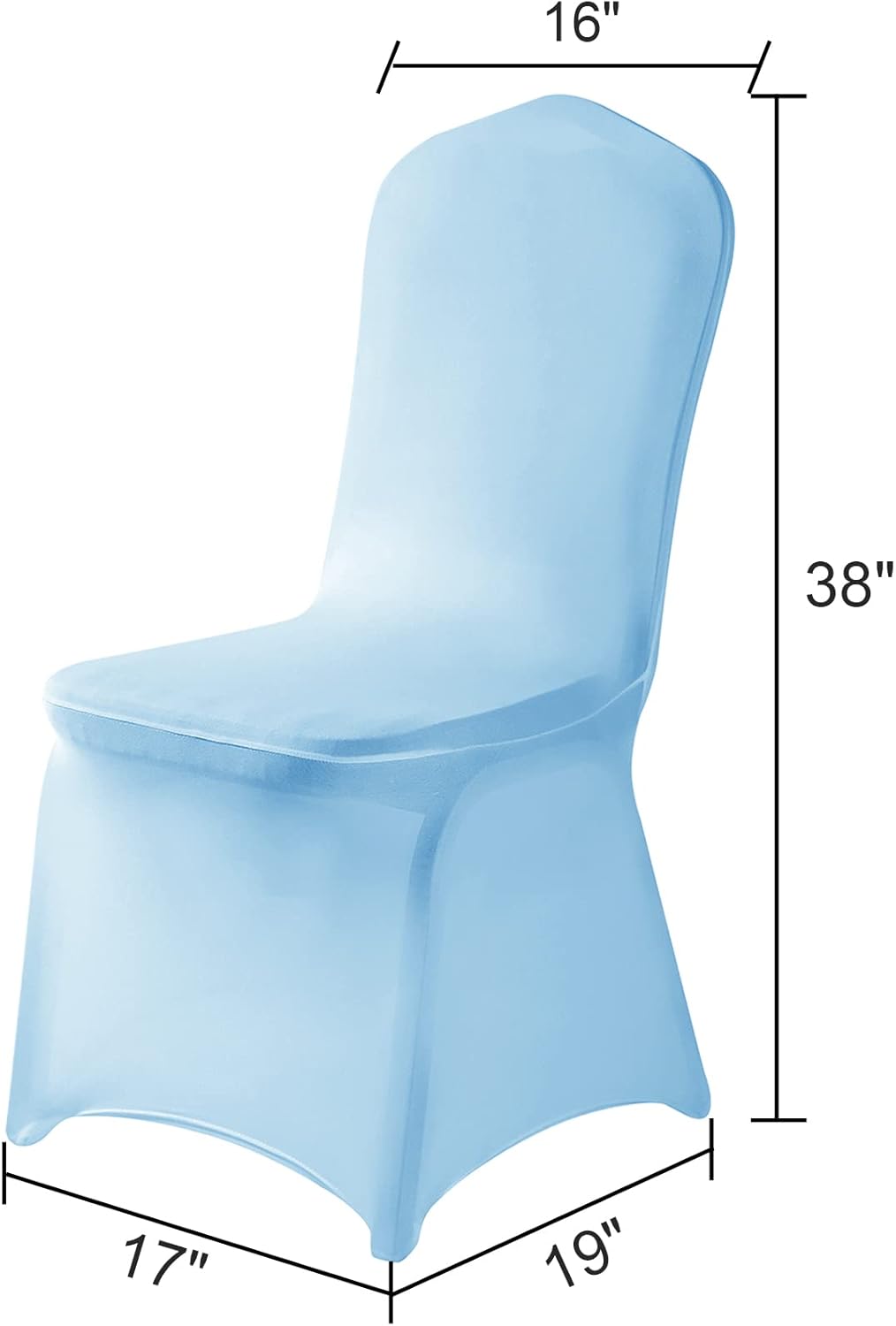 Spandex Chair Covers, 25PCS, Removable Washable Protector Stretch Covers for Living Room, Party, Banquet, Wedding Event, Hotel (Blue Mist)