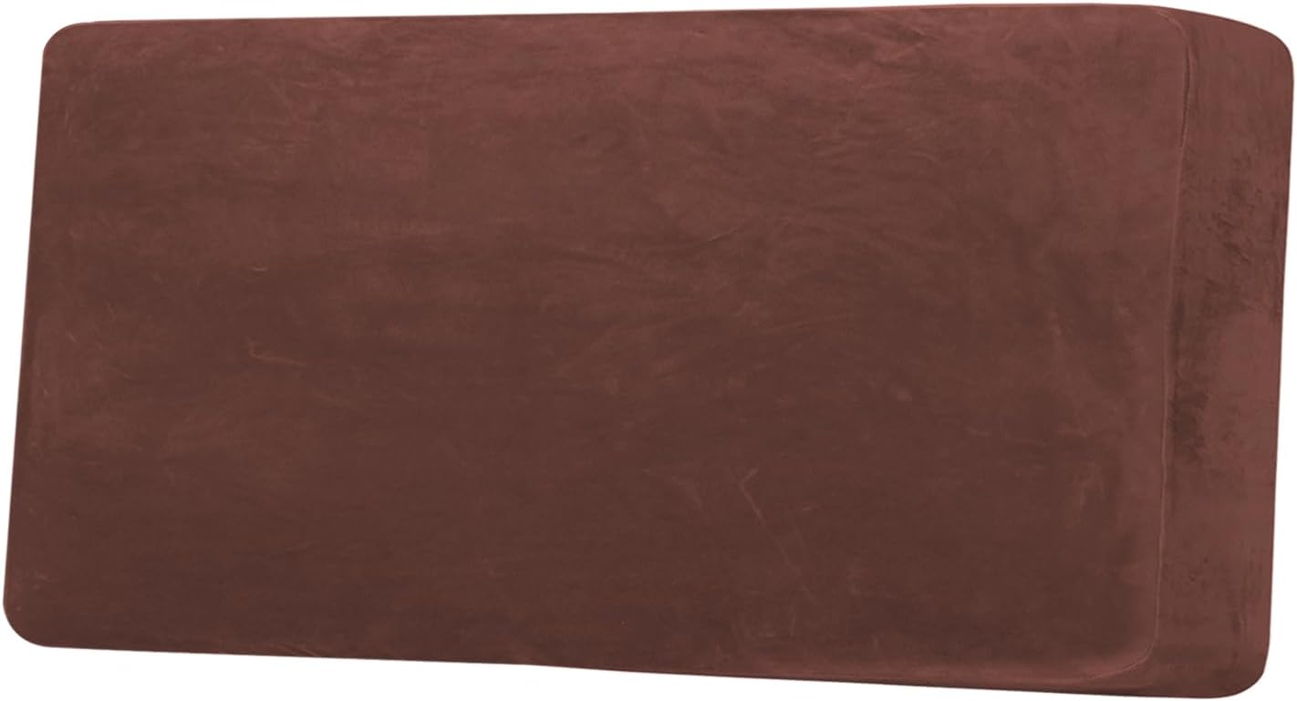 H.VERSAILTEX Velvet Stretch Individual Couch Cushion Cover Plush Cushion Slipcover for Loveseat Sofa Cushion Furniture Protector Seat Cushion Sofa Cover (1 Piece Sofa Cushion Cover, Burnt Brick)