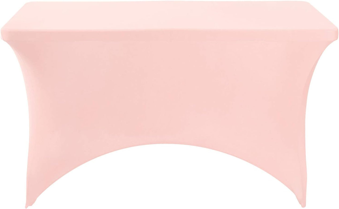 2Pack Spandex Table Cover for 4FT or 6ft or 9ft Table Universal Fitted Stretch Tablecloth for Party, Banquet, Wedding and Events-Blush Pink