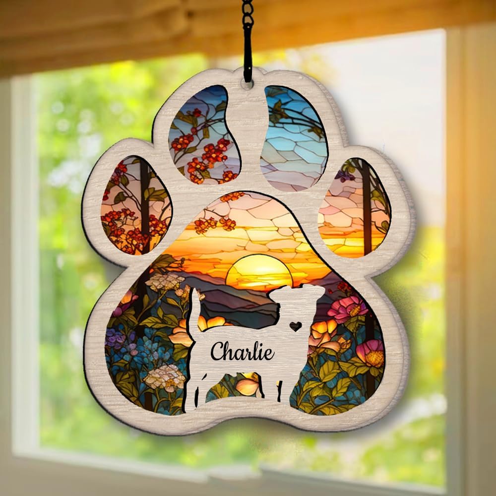 Personalized Jack Russell Suncatcher Dog Memorial Gifts, Custom Jack Russell Ornament Christmas Tree, Pet Remembrance Gift, Loss of Dog Sympathy Gift, Pets Memorial Ornament, Pet Loss Suncatcher