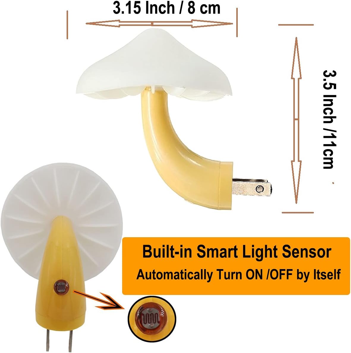 2 Pieces LED Mushroom Night Lamp Plug in Lamp Mushroom Night Light Mini Magic Mushroom Night Lights for Adults Kids Green