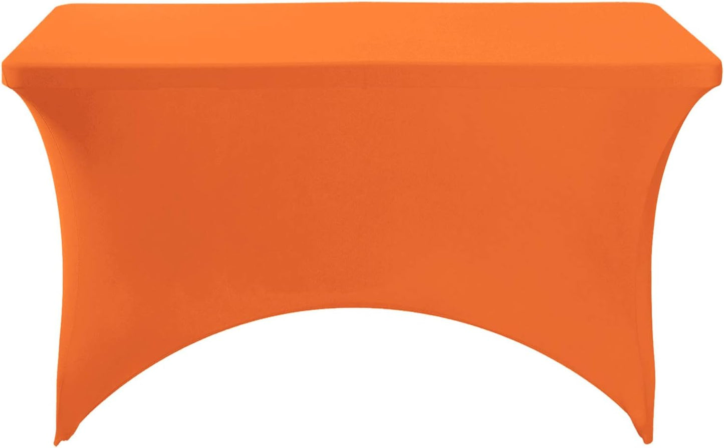 Spandex Table Cover for 4FT or 6ft or 8ft Table Universal Fitted Stretch Tablecloth for Party, Banquet, Wedding and Events-Orange