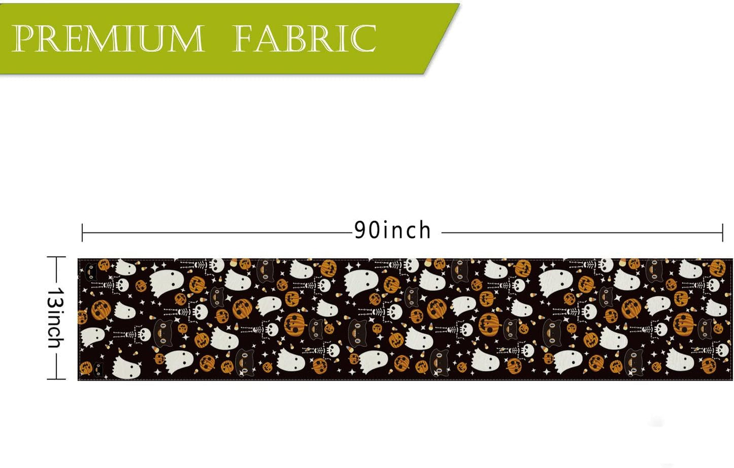 GAGEC Halloween Table Runner Black Cat Pumpkins Seasonal Kitchen Dining Table Home Outdoor Party Decorations (13'' x 90'')