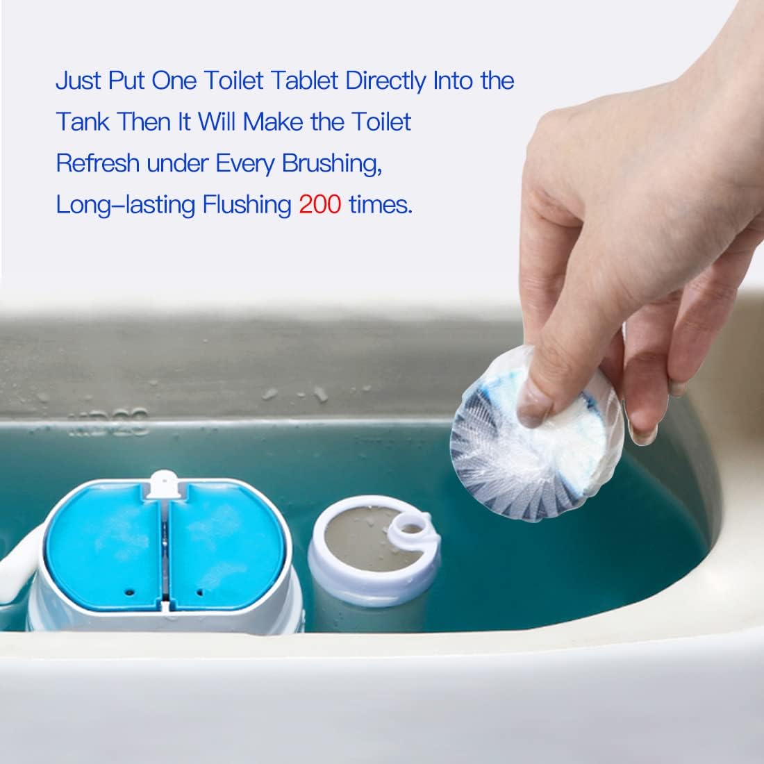 KIISIISO Commercial Household Bathroom Cleaners, 28 Pack Toilet Bowl Cleaner Tablets, Automatic Toilet Tank Cleaners, Multipurpose Janitorial Deodorizers(Blue and White)