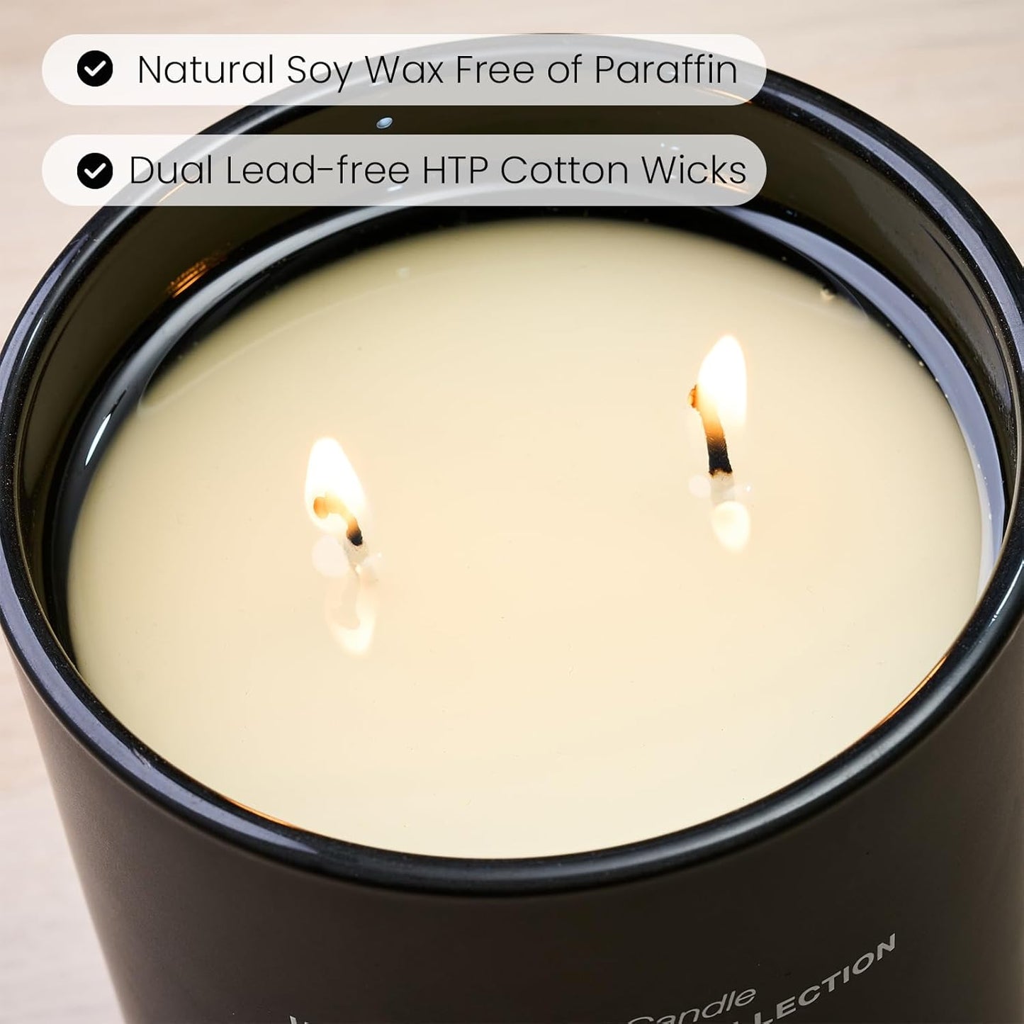 M&SENSE Natural Soy Candle| Vanilla Sandalwood | 16.6 oz, 95H Burn | Minimalist Scented Candle for Relaxation, Gifting, Home Décor | for Bedroom, Office, Party Large