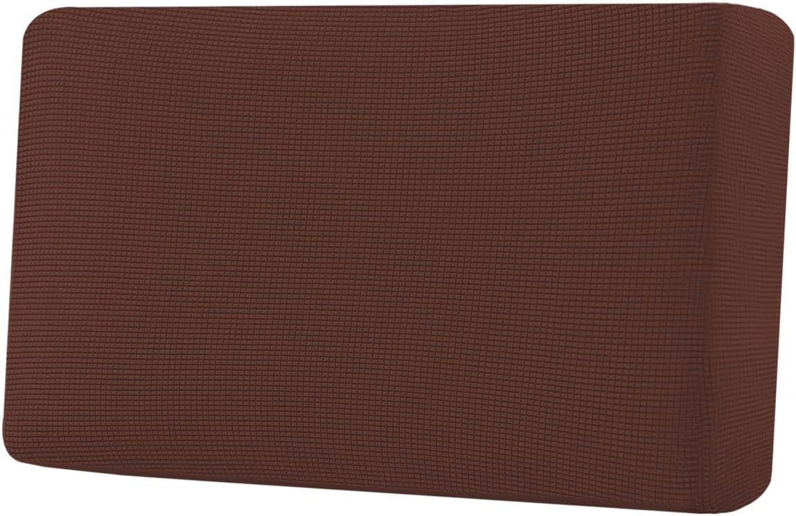 H.VERSAILTEX Super Stretch Individual Seat Cushion Covers Sofa Covers Couch Cushion Covers Slipcover Sets Thick Jacquard Textured Twill Fabric (1 Piece Loveseat Cushion Cover, Burnt Brick)