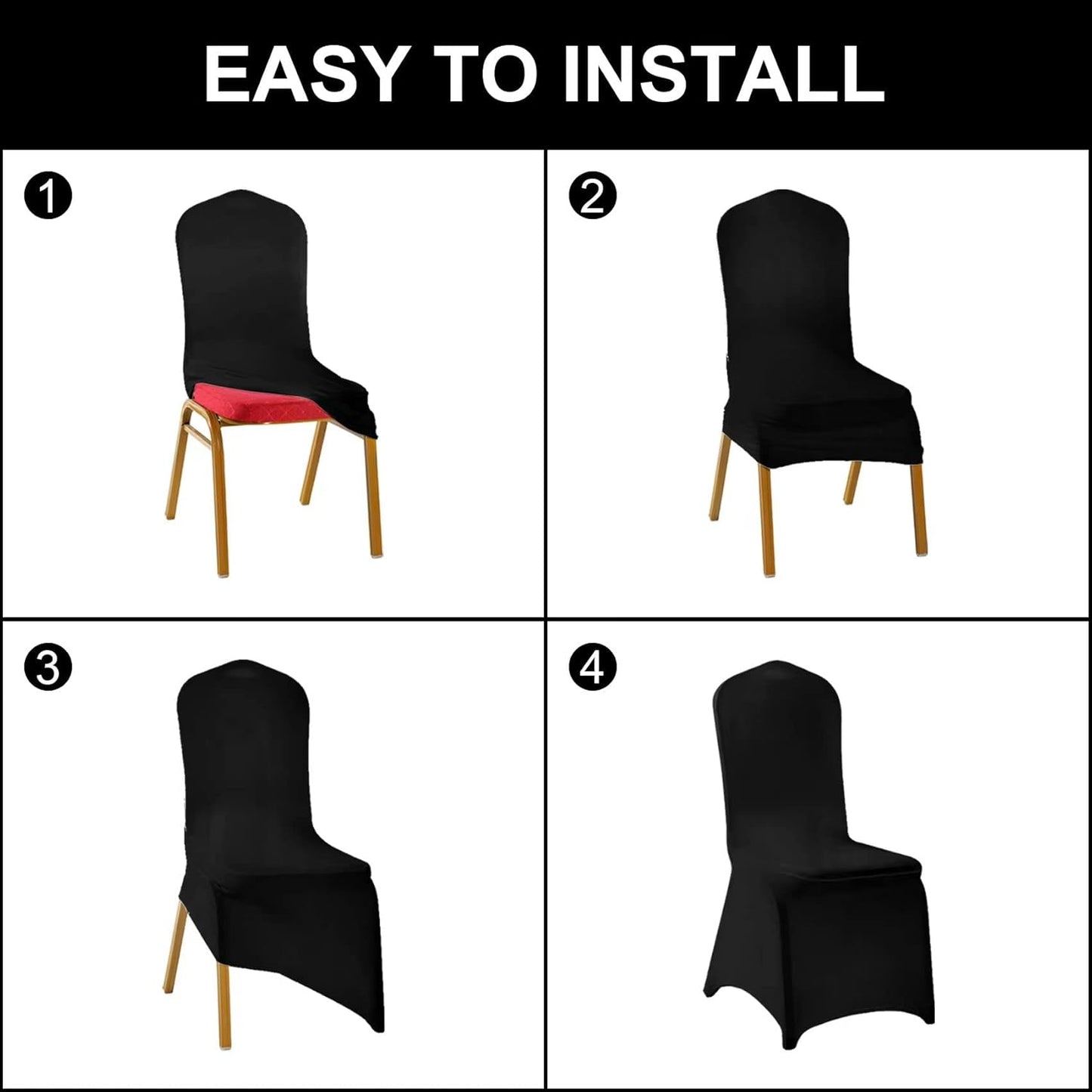 SUPERO Waterproof Spandex Chair Protector - 12PCS Stretch Dining Covers for Universal, Banquet, Wedding Event, Hotel (Dusty Pink)