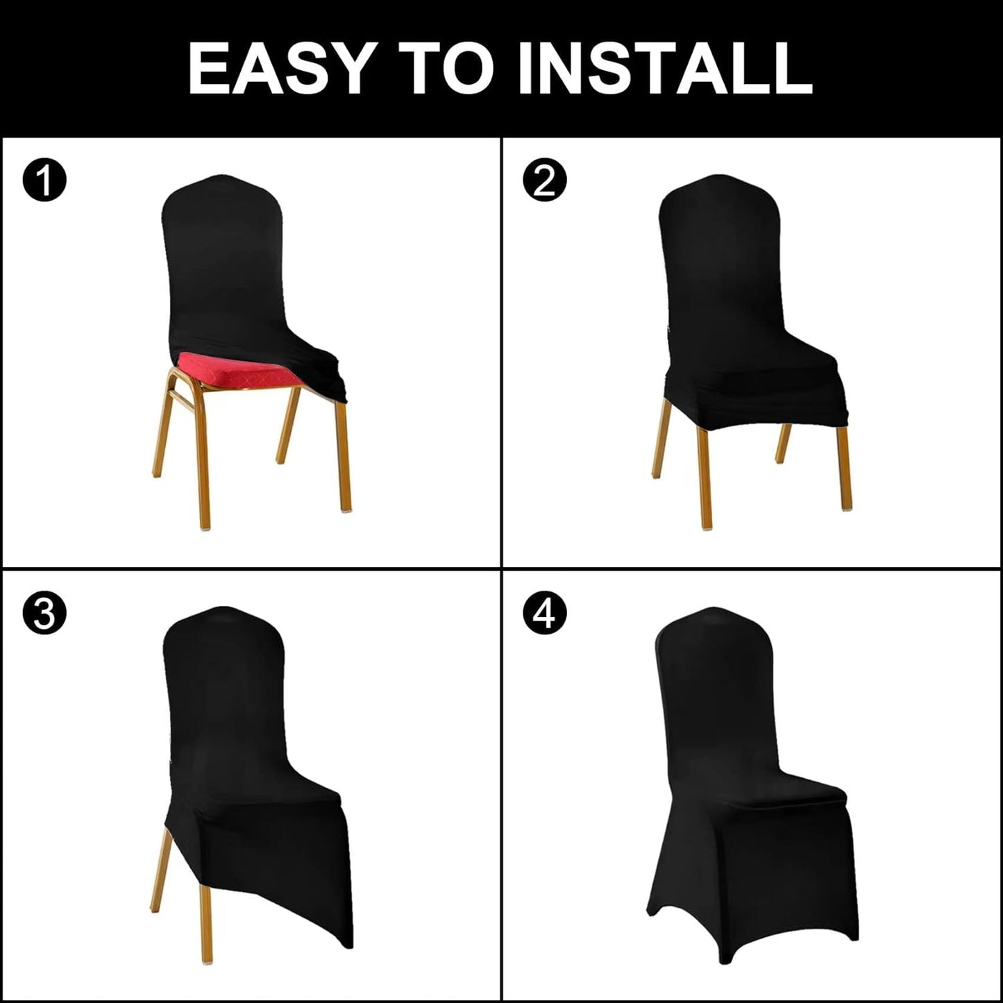 SUPERO Waterproof Spandex Chair Cover 12PCS, Stretch Dining Chair Covers, Polyester Outdoor Chair Covers, Protector Stretch Chair Cover for Party Universal, Banquet, Wedding Event, Hotel(Silver)