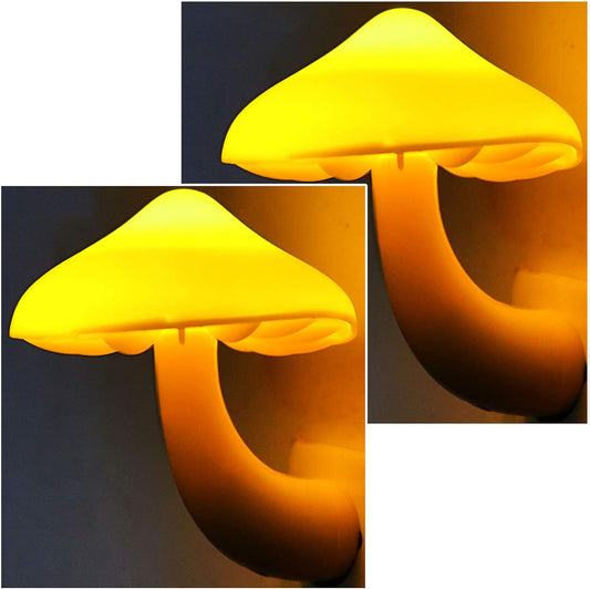 AUSAYE 2Pack Mushroom Night Light Plug in Lamp,Led Lights for Adults Kids Baby Children NightLight Wall Decor Lamp Bedroom Bathroom,Toilet,Stairs,Kitchen,Hallway