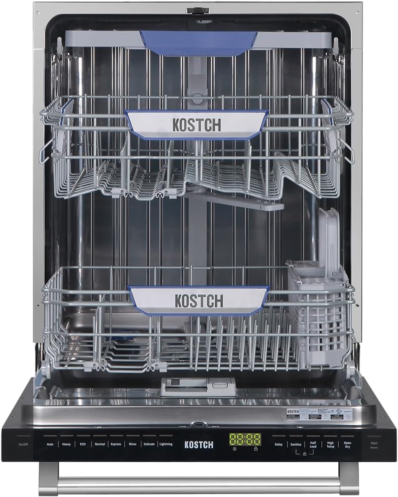 Large Capacity 24 inch Top Control Built-In Dishwasher with Third Rack – ENERGY STAR Certified, 47-dBA Ultra-Quiet, Stainless Steel (White)