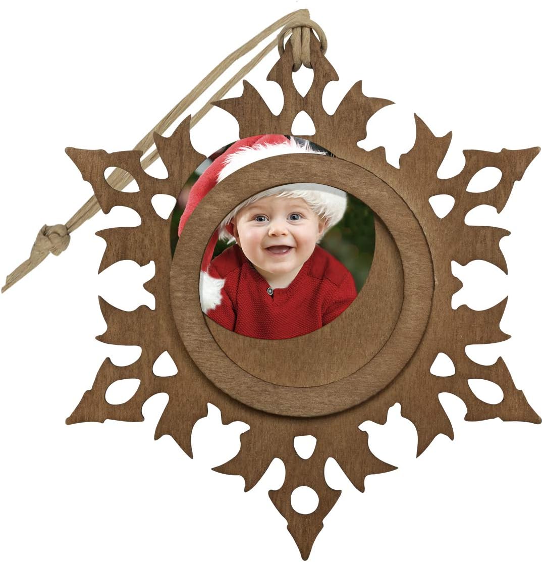 Wood Snowflake 1.5" Photo Ornament - Pack of 100