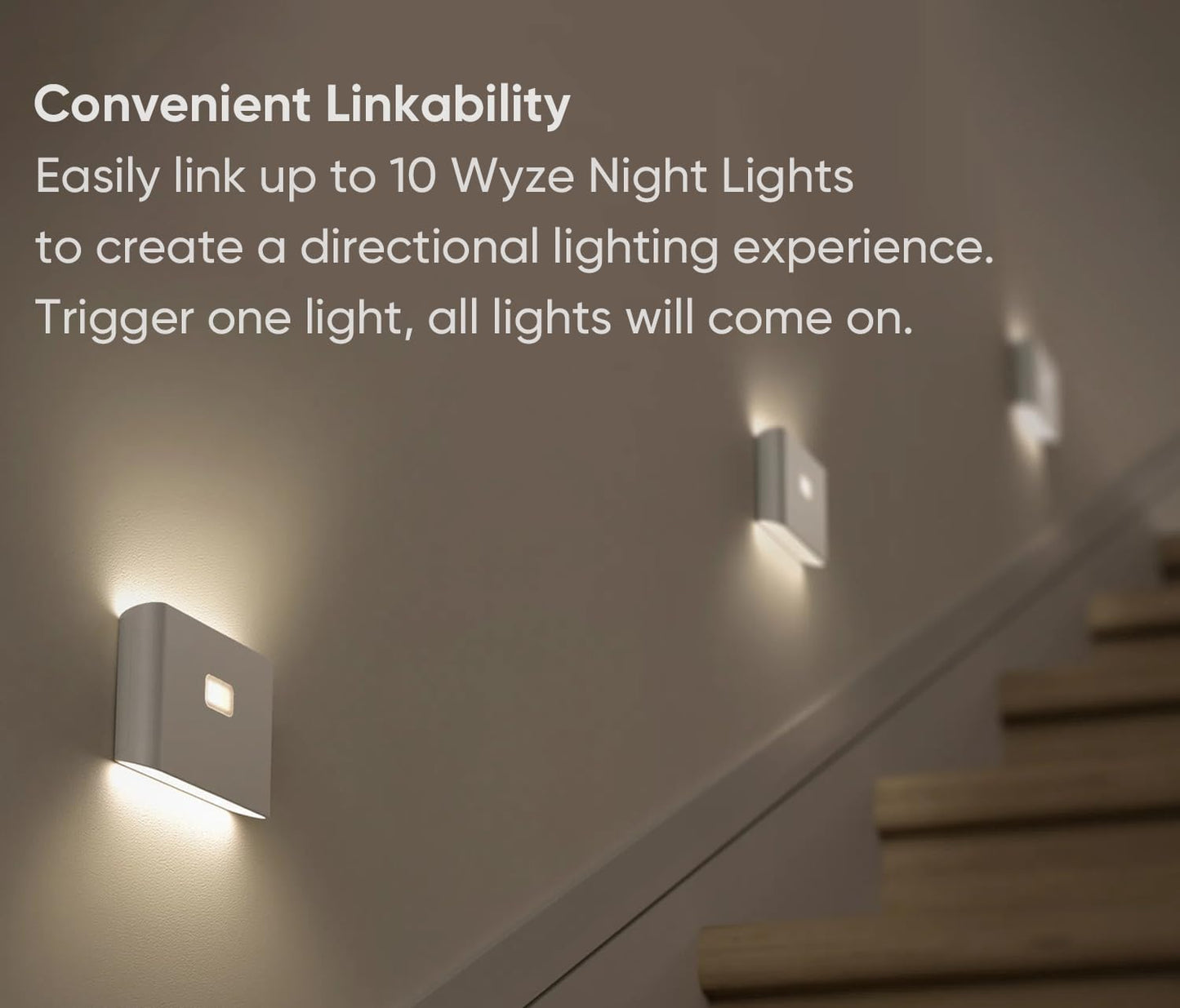 Rechargeable Night Lights with Dusk to Dawn & Motion Sensors, Warm & Soft White Stair Lights for Bathroom, Hallway, Linkable, Magnetic Mount, 9 Pack