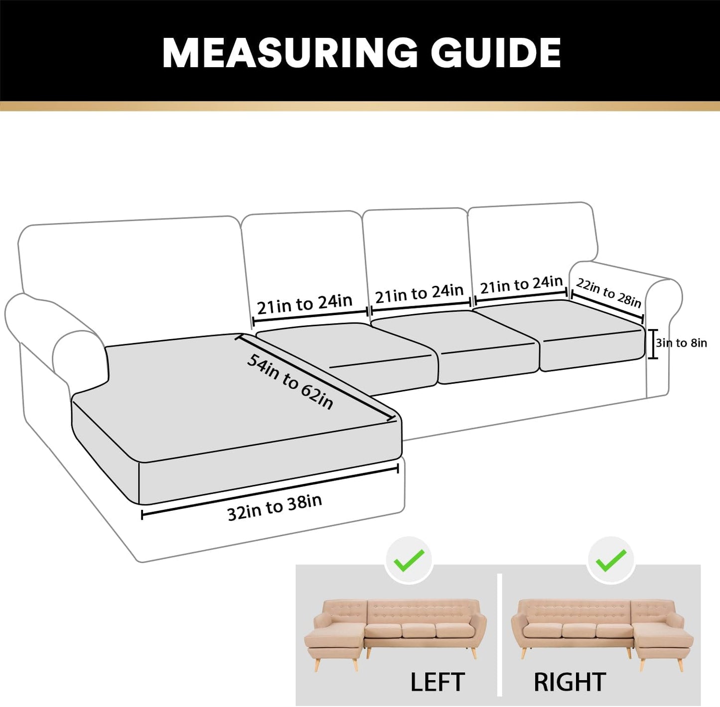 PrinceDeco Velvet Couch Covers - 4 Piece Set for Sectional Sofa (3 Seater + 1 Chaise, Burgundy)