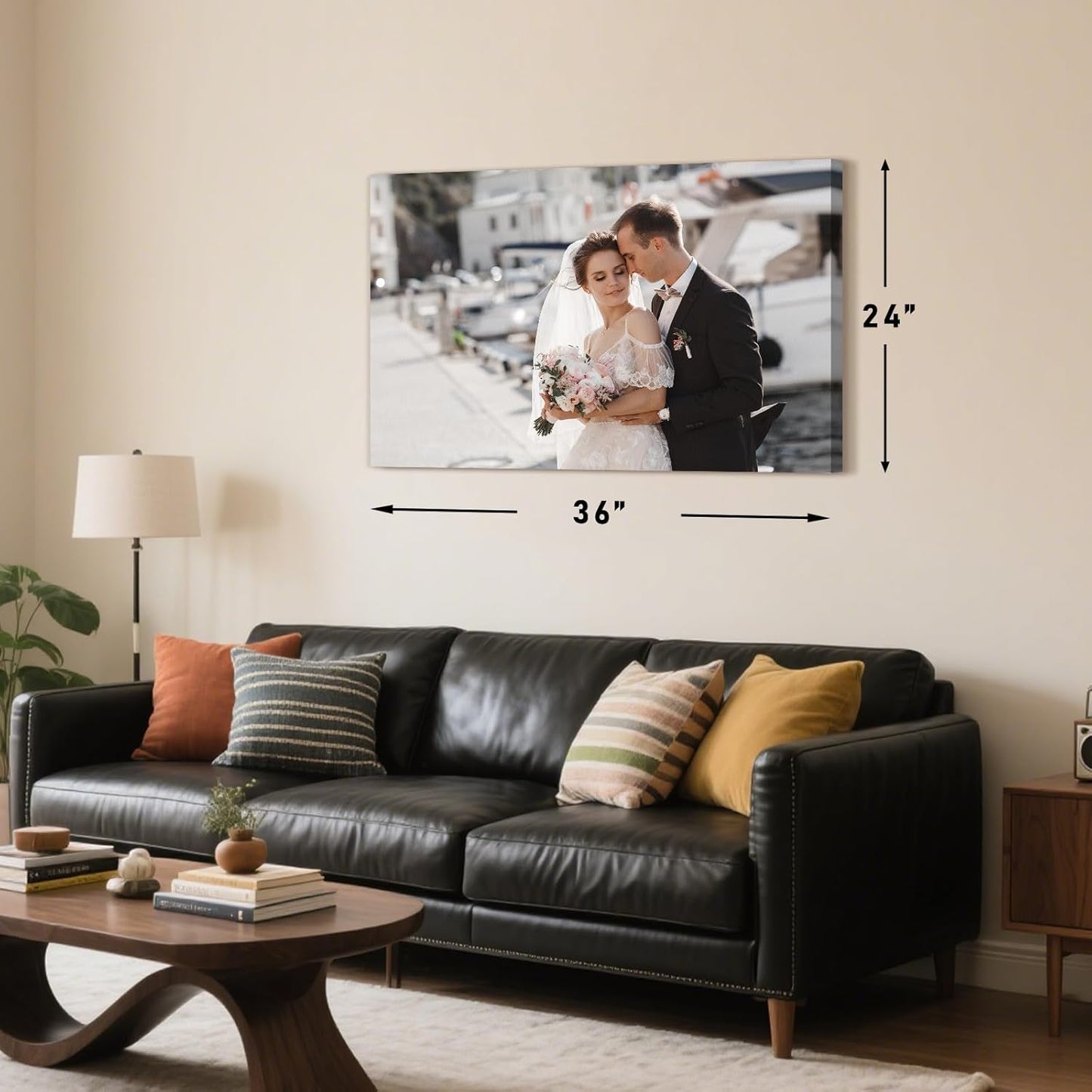 Personalized Custom Canvas Prints with Your Photos & Text, Customized Picture Print, Transform Own Images Into Framed Wall Art Digitally Printed Photo to Canvas, Keepsakes Gifts for Family 18x12’’