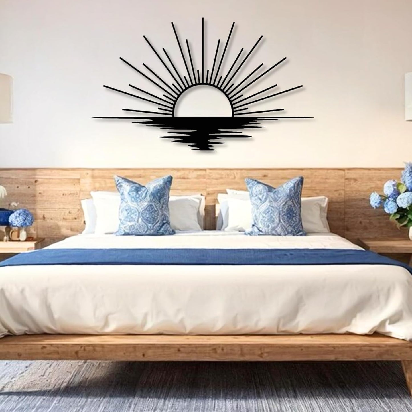 Sunrise Metal Wall Art, Metal Sun Wall Decor, Metal Sun Outdoor Decor, Large Metal Sun Wall Art, Sun Wall Art, Boho Sun Wall Art, Sunshine Metal Sign, Living Room Bedroom Wall Hangings (Gold, 24"x 17"| 62x37cm )
