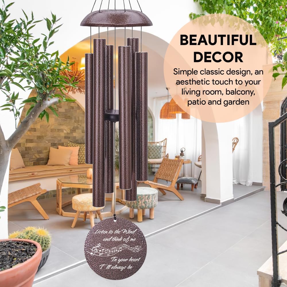 Personalized Sympathy Wind Chime, Memorial Wind Chimes for Loss of Loved One, Bereavement in Memory Wind Chimes, Sympathy Gifts in Memory of Father, Mother or a Loved One