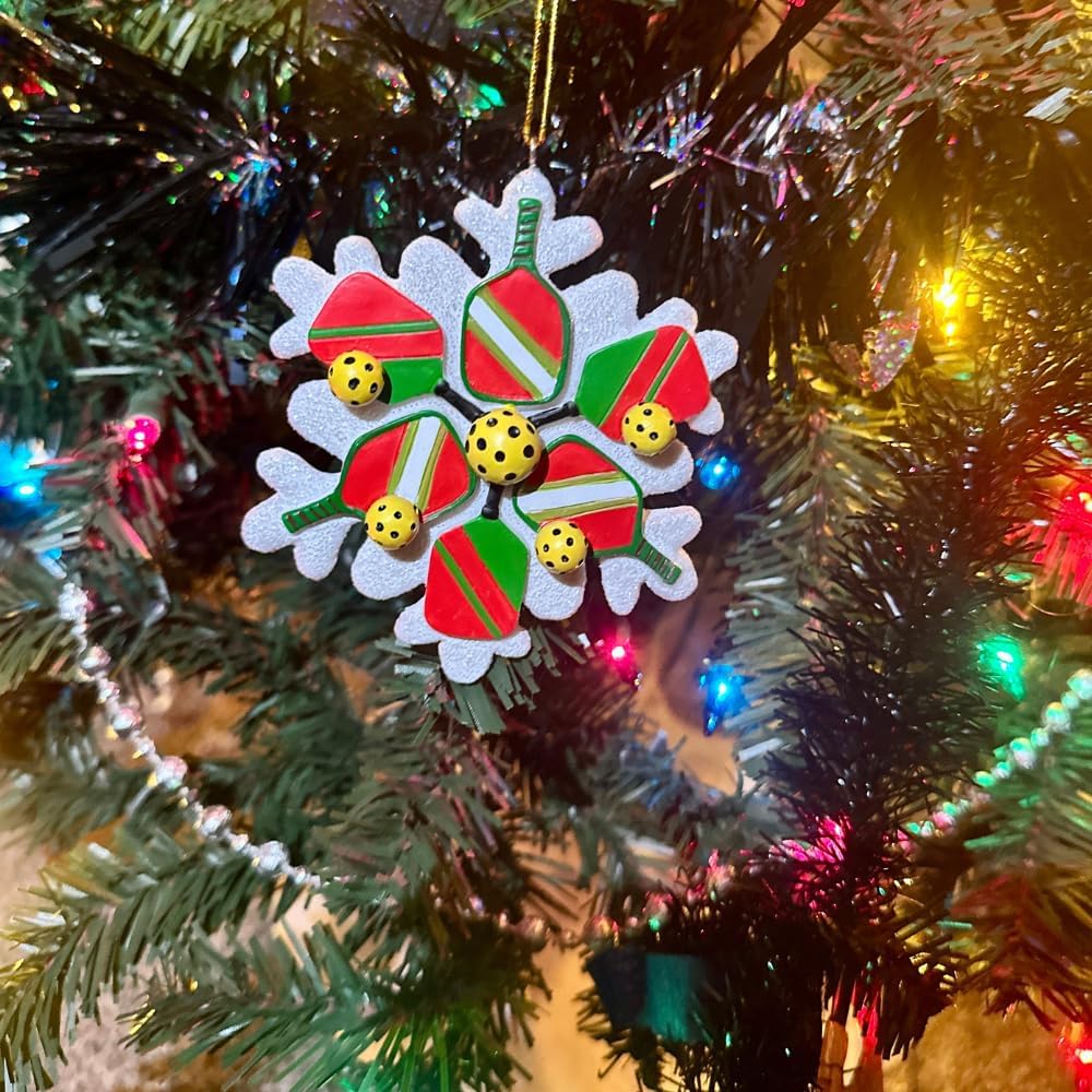 Sportybella Pickleball Christmas Ornament - Family-Owned Business, Christmas Tree Decorations for Sports Enthusiasts