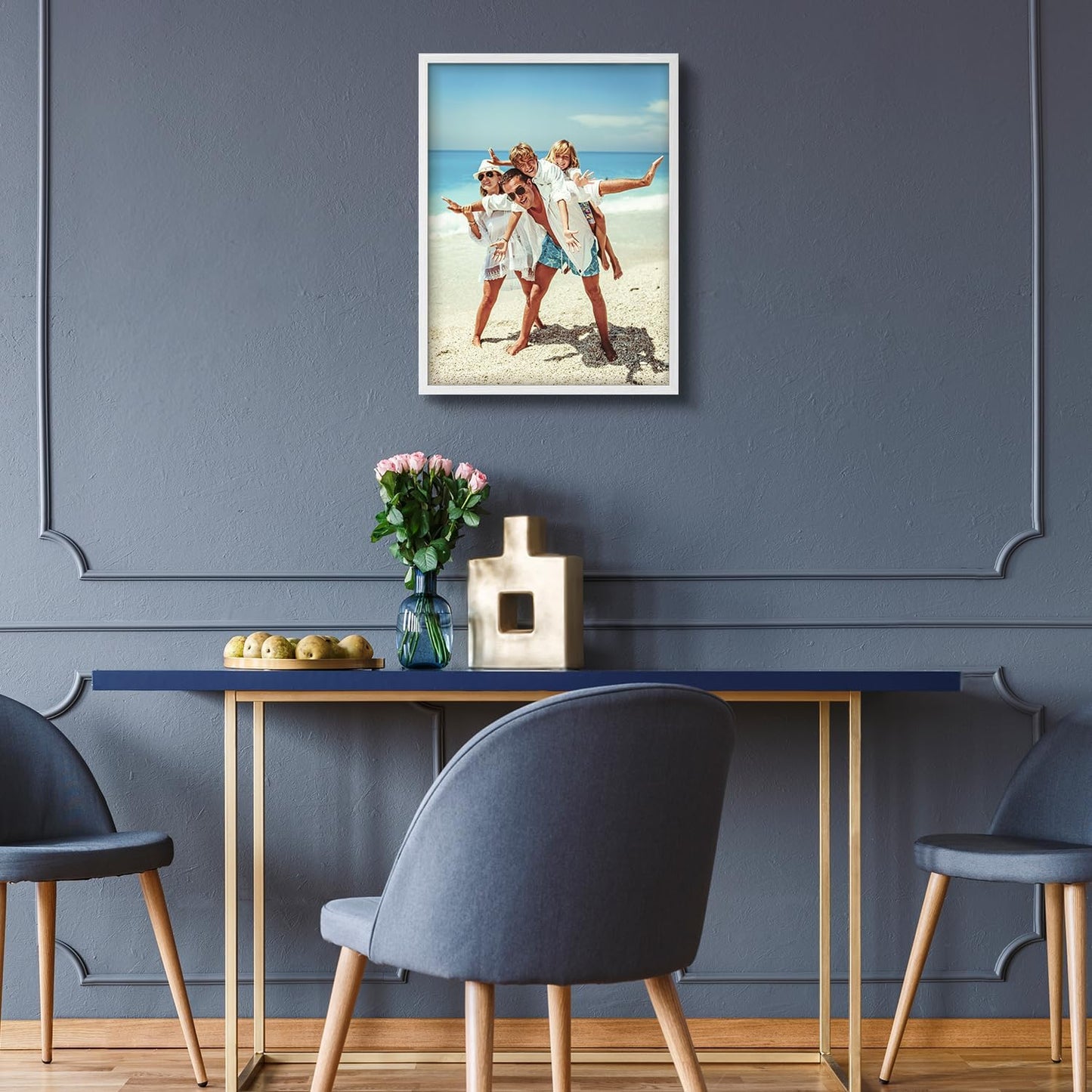 wall26 Custom Framed Poster Wall Art for Living Room, Bedroom Canvas Prints for Home Decoration Ready to Hang - 8"x10" White