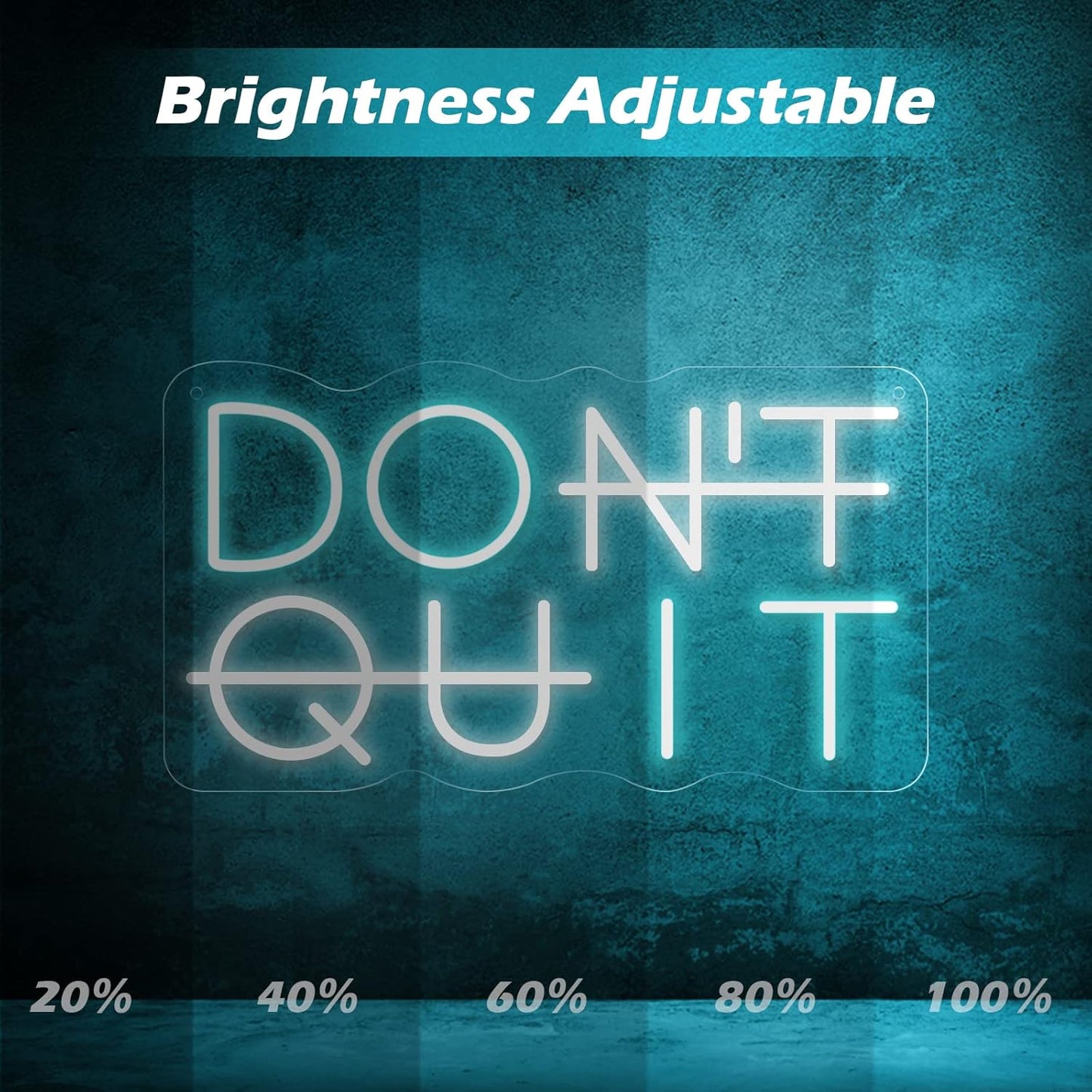 Don't Quit LED Neon Sign for Wall Decor, DO IT Neon Lights Party Decorations, USB Powered Switch LED Neon Lights Adjustable for Office, Gym, Man Cave, Gamer Room Decor