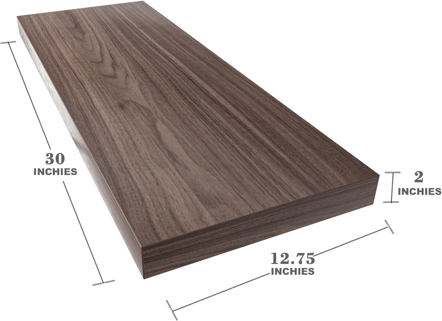 Large Floating Shelves for Wall Set of 2 Wooden Wall Shelves 30 in x 12.75 in x 2 in Room Decor Long Shelf with Invisible Wall Mount Bracket for Bedroom Kitchen Living Room Walnut