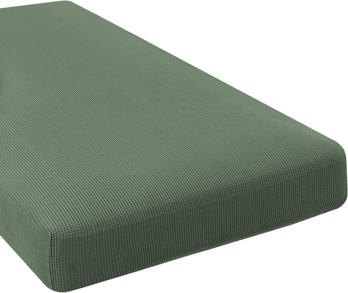 H.VERSAILTEX Super Stretch Individual Chaise Cover Sectional Couch Covers for L Shaped Sofa Both Left/Right Featuring Thick Jacquard Textured Twill Fabric (1 Piece Chaise Cover, Loden Frost)
