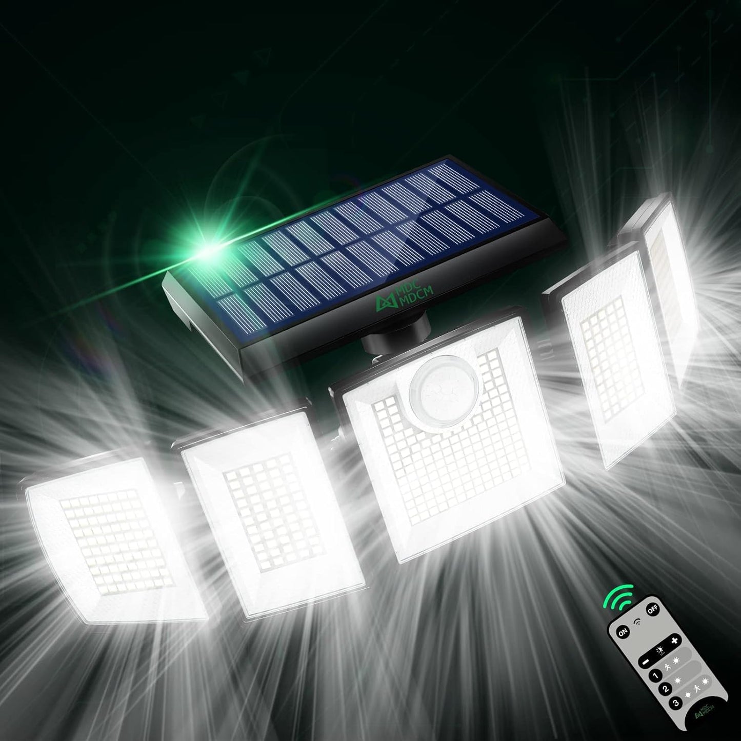 Solar Outdoor Lights Motion Sensor Waterproof - 416 LEDs 3000 Lumens Super Bright Solar Flood Security Light for Porch Yard Patio Garage, 3 Brightness 3 Modes (1 Pack 416LEDs)