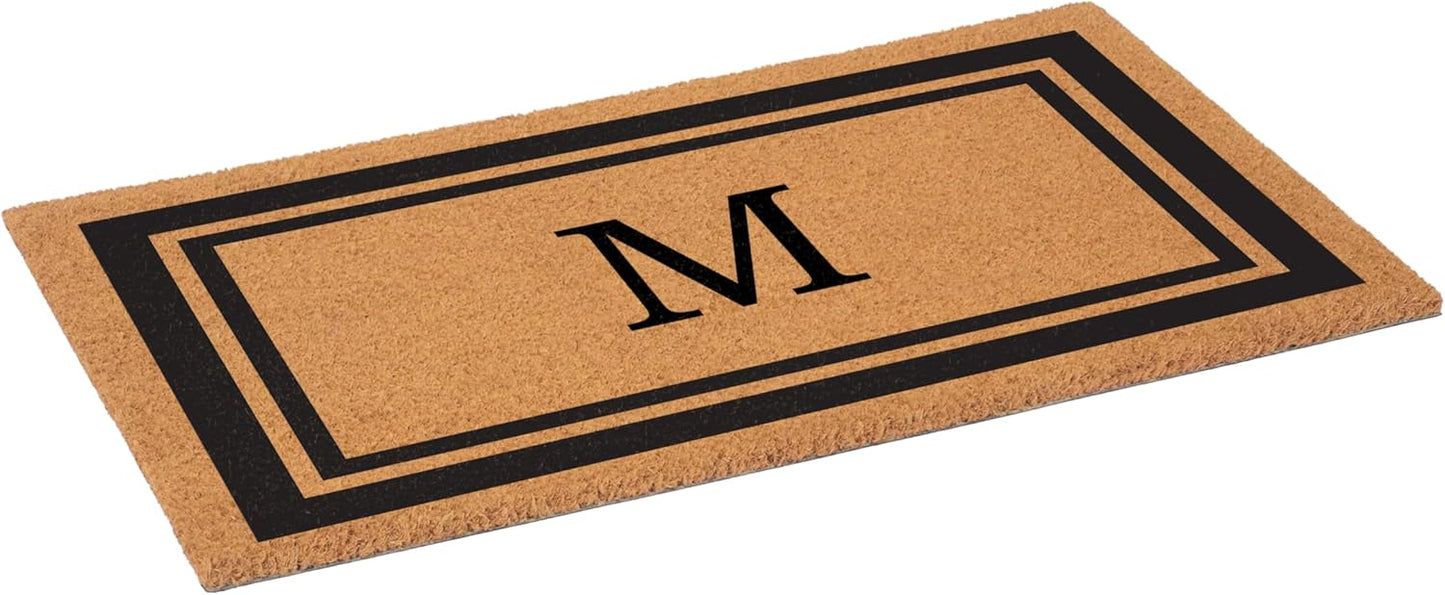 Calloway Mills 152962448 Black Border 24" x 48" Monogram Doormat (Letter M)