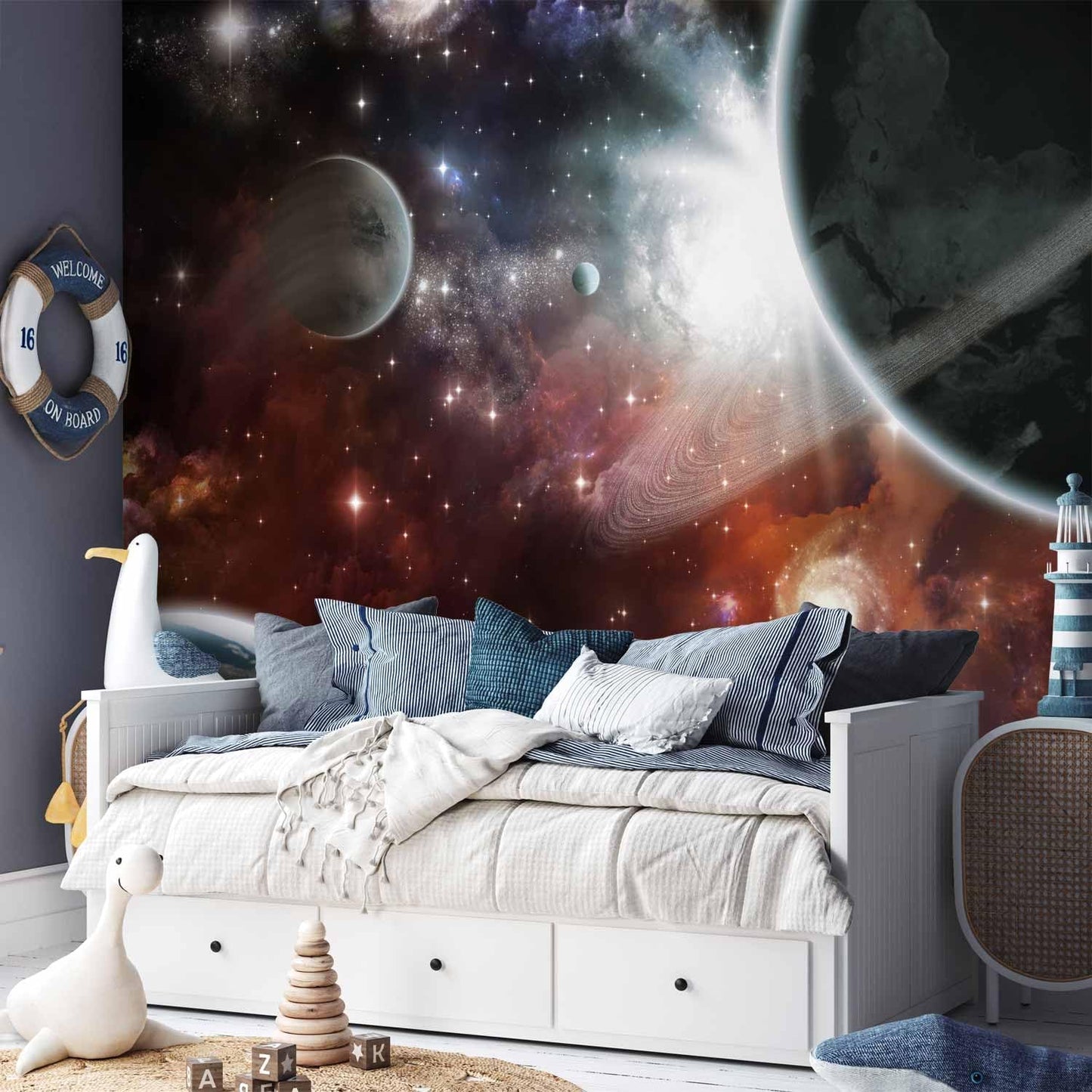 artgeist Wall Mural Cosmos Galaxy 77x55 in - Peel and Stick Self-Adhesive Wallpaper Removable Large Sticker Foil Wall Decor Print Picture Image Design 10110905-32