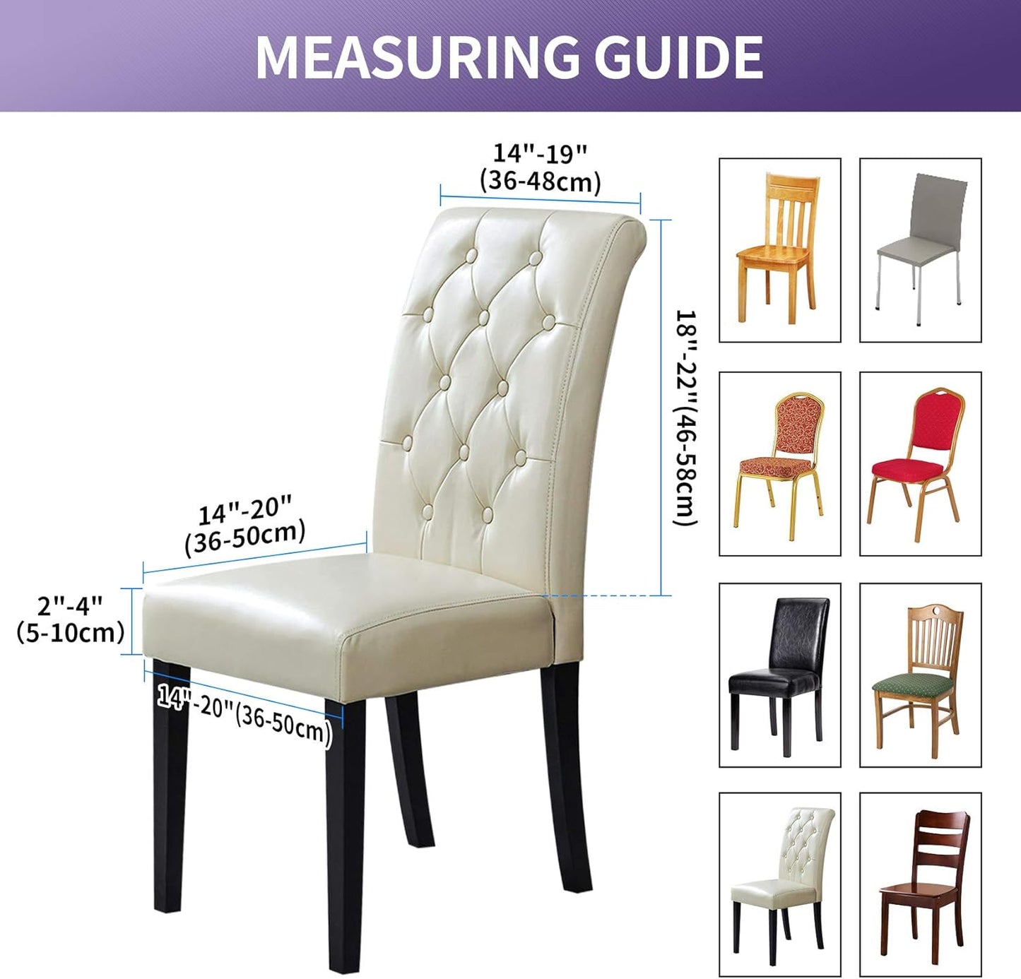 Joccun Chair Covers for Dining Room Set of 8, Dining Chair Slipcovers Stretch Dining Room Chair Covers Seat Protector,Washable Parsons Chair Cover for Home,Hotel,Banquet(Gray,8 Pack)