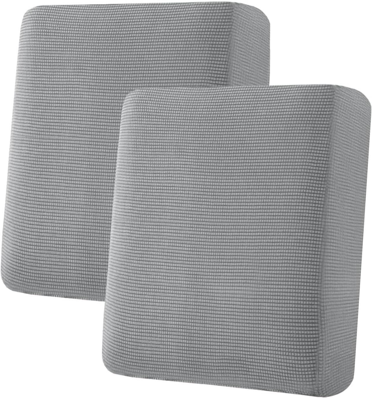 H.VERSAILTEX Super Stretch Individual Seat Sofa Covers Couch Slipcover Sets Thick Jacquard Textured Twill Fabric (2 Piece Medium Cushion Covers, Dove)