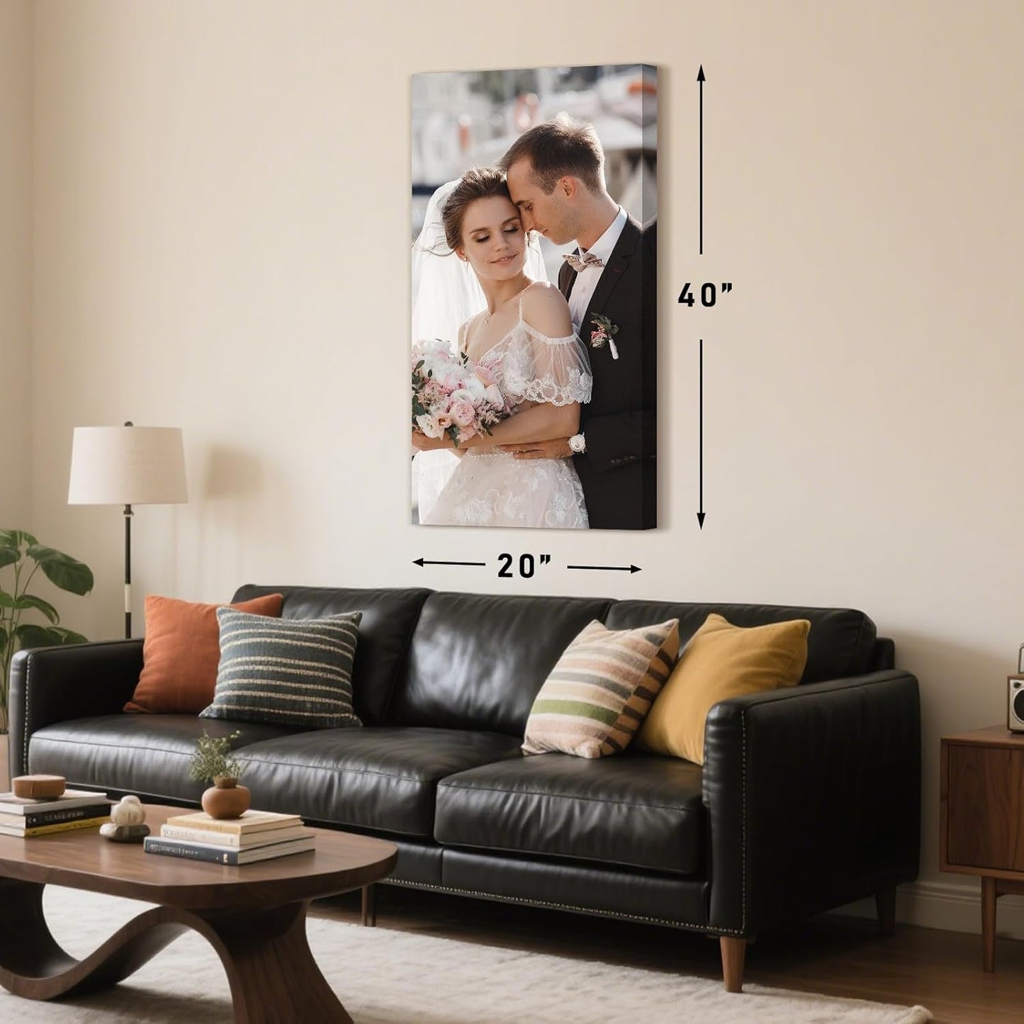 Personalized Custom Canvas Prints with Your Photos & Text, Customized Picture Print, Transform Own Images Into Framed Wall Art Digitally Printed Photo to Canvas, Keepsakes Gifts for Family 8x16’’