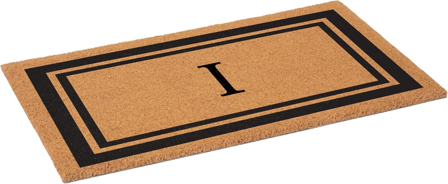 Calloway Mills 152963048I Black Border 30" x 48" Monogram Doormat Letter (I)