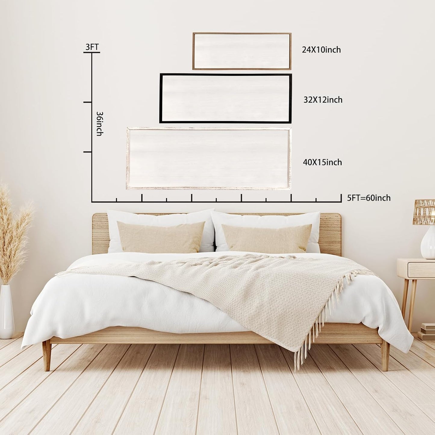 flowtorely Always Kiss Me Goodnight Wall Sign For Master Bedroom Above Bed Wall Decor 40''×15'' Large Rustic Solid Wood Frame For Farmhouse Couples Above bed Wall Art Decoration (White)