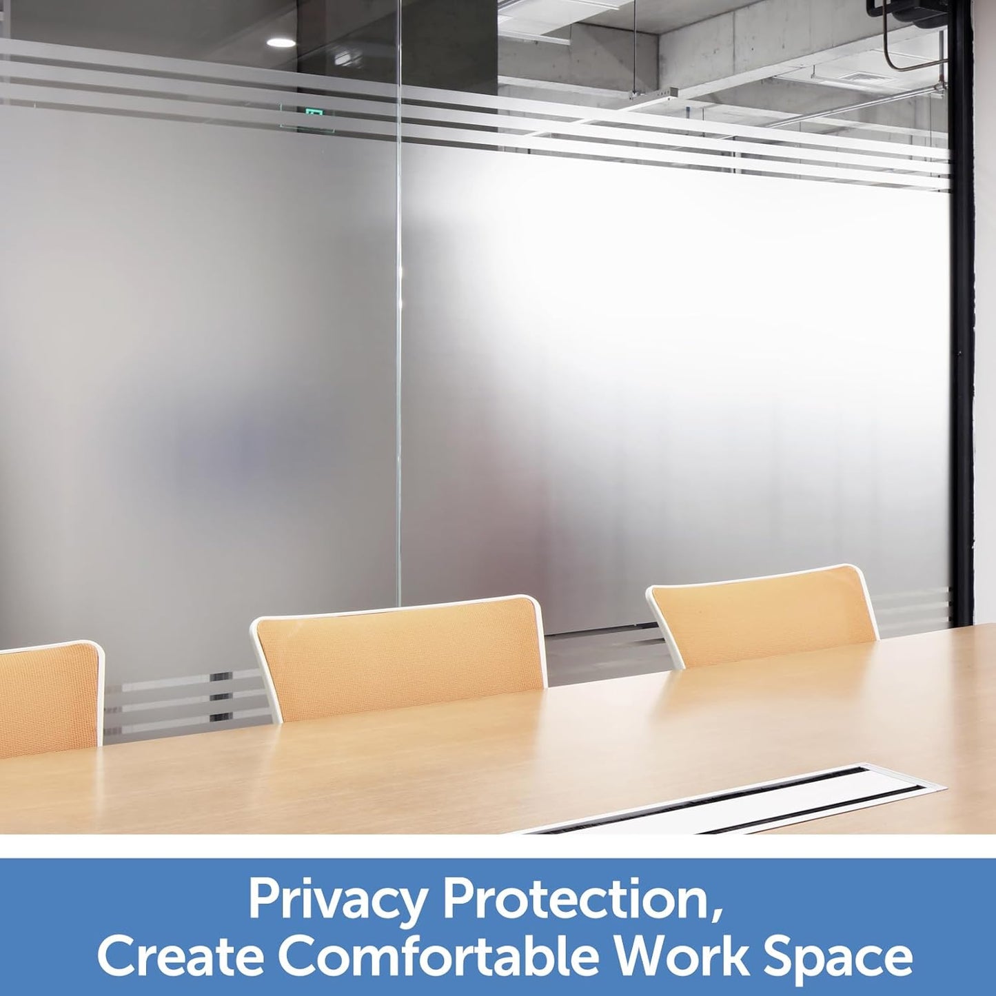 HIDBEA Frosted Window Privacy Film - Non Adhesive Static Cling Glass Stickers Sun UV Blocking Heat Control Door Covering Decals for Home Office, 45.3 x 78.7 Inch