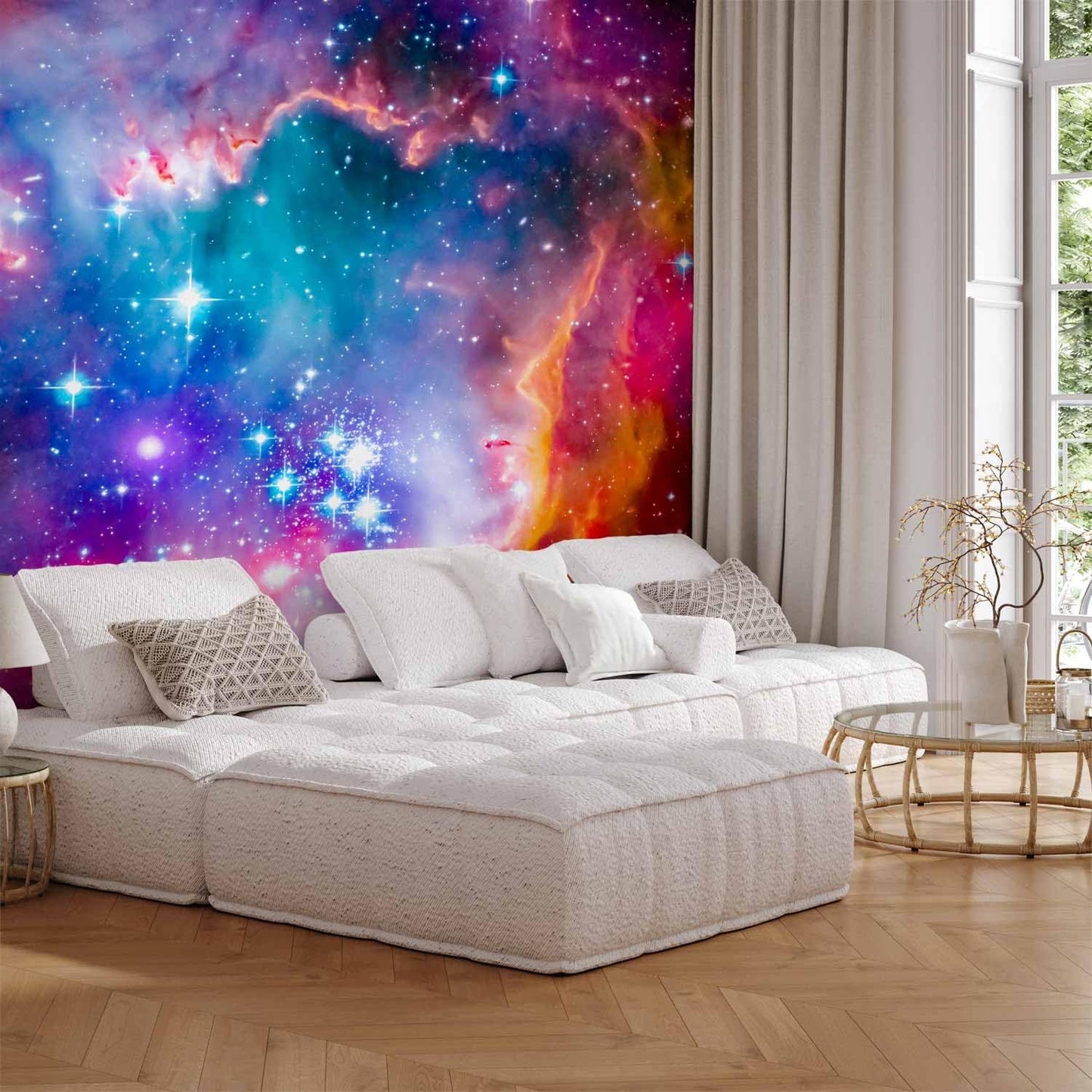 artgeist Wall Mural Abstract 193x138 in - XXL Peel and Stick Self-Adhesive Wallpaper Removable Large Sticker Foil Wall Decor Print Picture Image Design Abstract Cosmos Sky Star i-G-10010-a-a