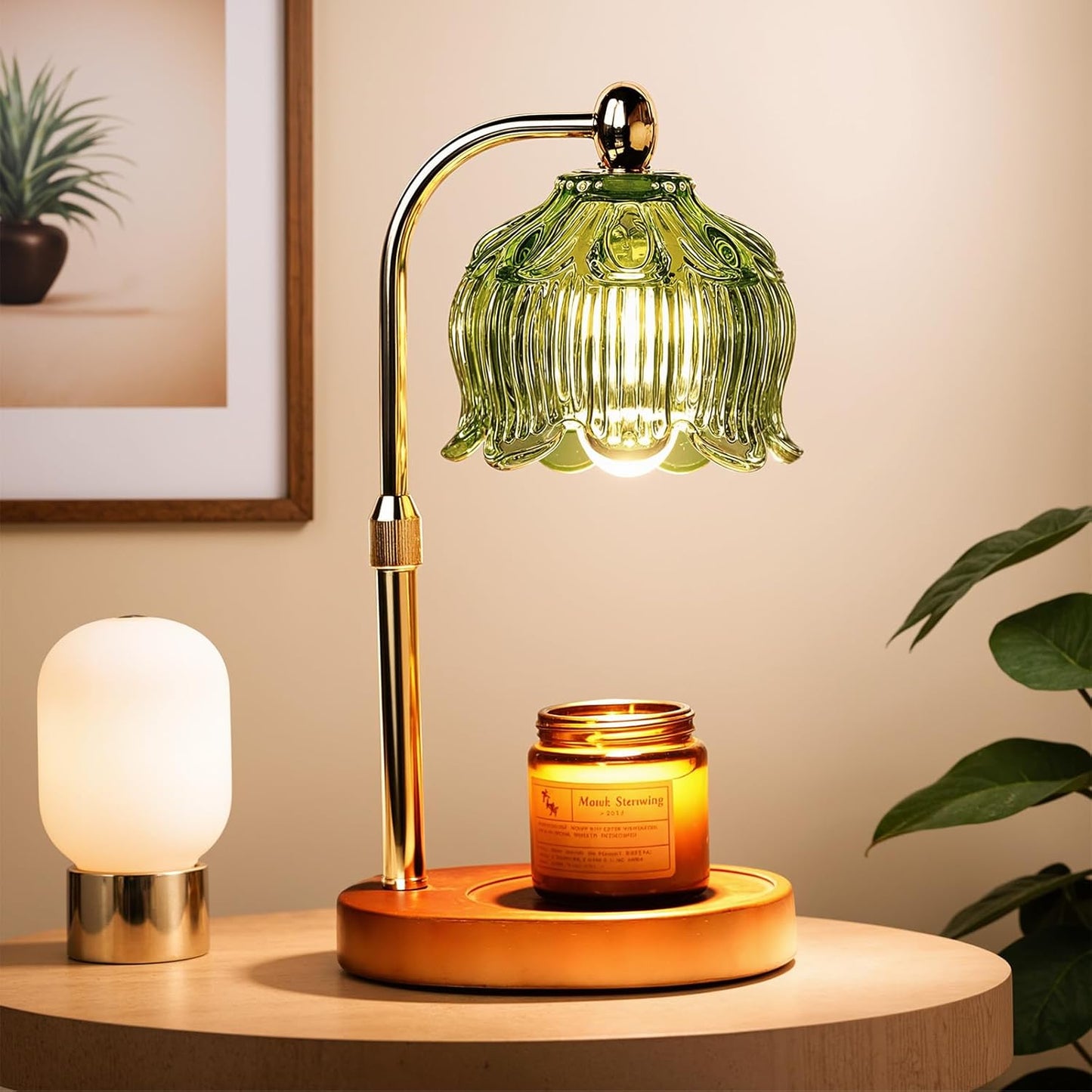 GEEZO Fragrance Candle Warmer Lamp，Electric Candle Warmer with Timer & Dimmer，Mom Christmas Birthday Gifts for Women, House Warming Gifts New Home Bedroom Decor